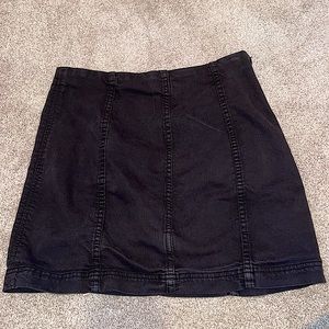 Free People Black Denim Mini Skirt